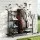 Everfit Black Metal Golf Bag Storage Organiser with Wheels, Fits 2 Bags, Includes 3 Shelves & Club Display Stand