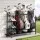 Everfit Golf 3 Bag Storage Rack Metal Garage Organiser with Wheels Club Display Stand Black 132cm L x 42cm W x 100.5cm H