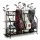 Everfit Golf 3 Bag Storage Rack Metal Garage Organiser with Wheels Club Display Stand Black 132cm L x 42cm W x 100.5cm H