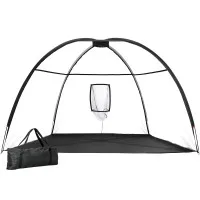 Everfit 3.5m Portable Golf Practise Net with Durable 80G Mesh, Fibreglass Frame, Target Pocket & Carry Bag Black