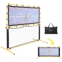 Everfit 183cm Pickleball Net Rebounder Portable 2-in-1 Training Practice Black Yellow