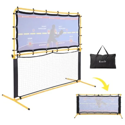 Everfit 183cm Pickleball Net Rebounder Portable 2-in-1 Training Practice Black Yellow