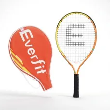 Everfit 23 Inch Tennis Racket Lightweight 200g Aluminium Frame for Adult and Junior Players Orange 16x17 Strings