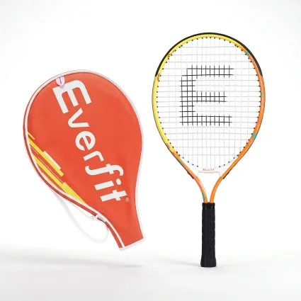 Everfit 23 Inch Tennis Racket Lightweight 200g Aluminium Frame for Adult and Junior Players Orange 16x17 Strings