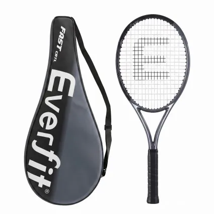 Everfit 27 Inch Tennis Racquet Lightweight Aluminium Beginner Adult Black with Nylon Strings
