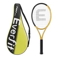 Everfit 27 Inch Tennis Racquet Lightweight Beginner Gold with Cushioned Grip and 16x17 Nylon Strings