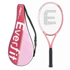 Everfit 27 Inch Tennis Racquet Lightweight Beginner Adult Players Pink with Cushioned Grip and Nylon Strings