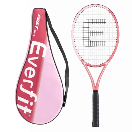 Everfit 27 Inch Tennis Racquet Lightweight Beginner Adult Players Pink with Cushioned Grip and Nylon Strings