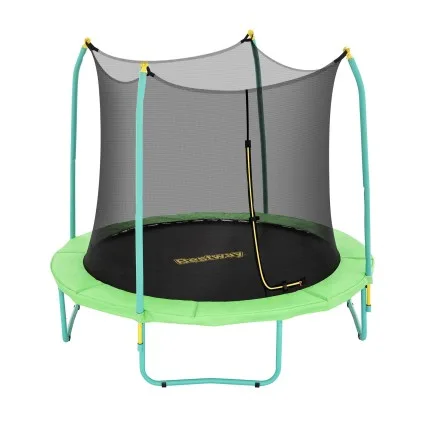 Bestway 8ft Xtreme Air Trampoline 2.44m Safety Enclosure Foam Poles 48 Springs Powder Coated Frame 80kg