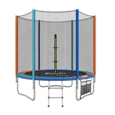 Everfit 6FT Kids Trampoline Rebounder with 60kg Capacity, Enclosure Net, Step Ladder and Storage Bag