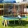 Everfit 12FT Kids Rectangle Trampoline with Basketball Hoop Set, Enclosed Net and 120kg Capacity Blue