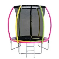 Everfit 6ft Kids Round Trampoline Rebounder with Safety Net, UV-Resistant Mat, Marine-Grade Steel Frame, Ages 3-8