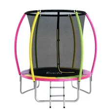 Everfit 6ft Kids Round Trampoline Rebounder with Safety Net, UV-Resistant Mat, Marine-Grade Steel Frame, Ages 3-8