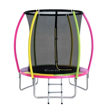 Everfit 6ft Kids Round Trampoline Rebounder with Safety Net, UV-Resistant Mat, Marine-Grade Steel Frame, Ages 3-8