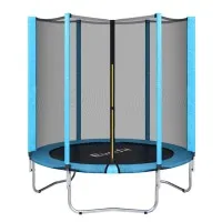 Everfit 6FT Kids Trampoline with Safety Net, UV-Stabilised Padding, Heavy-Duty Steel Frame, Blue, 50kg Capacity