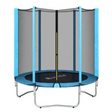 Everfit 6FT Kids Trampoline with Safety Net, UV-Stabilised Padding, Heavy-Duty Steel Frame, Blue, 50kg Capacity
