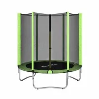 Everfit 6FT Kids Round Trampoline with Enclosure Net, 60kg Capacity and Galvanised Frame Green