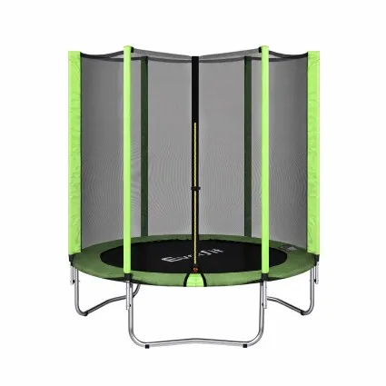Everfit 6FT Kids Round Trampoline with Enclosure Net, 60kg Capacity and Galvanised Frame Green