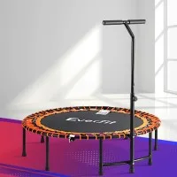 Everfit 48-Inch Foldable Fitness Trampoline with Adjustable Foam Handrail, Heavy-Gauge Steel Frame, 150kg Capacity