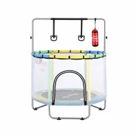 Everfit 140cm Kids Trampoline with Basketball Set Sandbag Boxing Game and Adjustable Gymnastics Bars 150kg Capacity