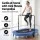 Everfit 56-Inch Foldable Fitness Trampoline Rebounder with Adjustable Handrail Black and Blue