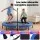 Everfit 56-Inch Foldable Fitness Trampoline Rebounder with Adjustable Handrail Black and Blue
