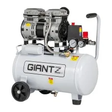 Giantz 24L Steel Air Compressor, 0.75HP Oil-Free, Quiet 58dB, Portable Tyre Inflator with 115PSI &amp; 40