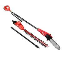 Giantz Cordless 2in1 Chainsaw, Trimmer, 8in Chain Saw, 20V Battery, 2.7m Reach, Auto-Oil,