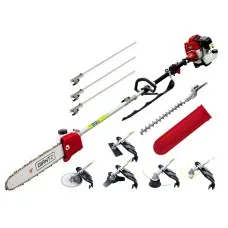 Giantz 62CC 7-in-1 Multi-Tool: Pole Chainsaw, Hedge Trimmer, Brush Cutter & Whipper Snipper with 5.5m Reach