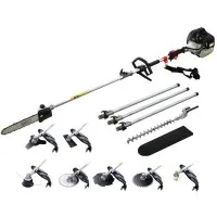 Giantz 62CC Pole Chainsaw 9-in-1 Multi-Tool: Hedge Trimmer, Brush Cutter, Whipper Snipper, 5.6m Reach,