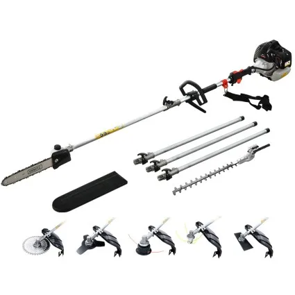 Giantz 62CC 7-in-1 Multi-Tool: Pole Chainsaw, Hedge Trimmer, Brush Cutter, 5.6m Reach, Anti-Vibration,