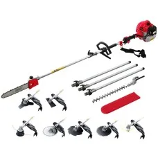Giantz 62CC 9-in-1 Multi-Tool Pole Chainsaw, Hedge Trimmer & Brush Cutter with 5.6m Reach, Anti-Vibration, Bonus
