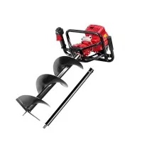 Giantz 92CC Petrol Post Hole Digger with 300mm Auger and 80cm Extension - Heavy-Duty 2-Stroke Engine for Deep Boring