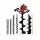 Giantz 92CC Petrol Post Hole Digger with 3 Auger Sizes, 2 Extensions & Safety Pack - Heavy-Duty 65Mn Steel, 3m Depth