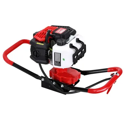 Giantz 65CC Heavy-Duty Post Hole Digger Engine, Red - Pro-Series, Fast Start, Steel Build, Advanced Gearbox Design