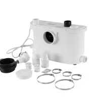 Giantz 400W Macerator Sewerage Pump - Quiet, Automated Marine Toilet System, 270L/min, 4 Inlets, Stainless Steel Blades