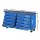 Giantz 10-Drawer Tool Chest Trolley, 100kg Capacity, Ball Bearing Slides, Locking Cam and Blue Steel