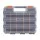 Giantz Double Sided Toolbox Organiser 34 Compartments 24 Dividers Clear Lids Heavy Duty 32x27x8cm Black Orange