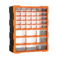 Giantz 39-Drawer Tool Storage Cabinet Anti-Drop Small Parts Organiser Wall-Mountable Stackable Black