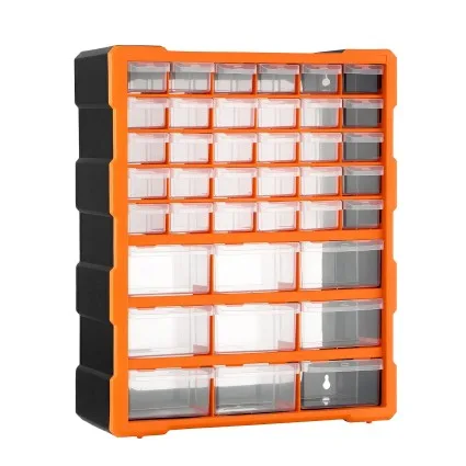 Giantz 39-Drawer Tool Storage Cabinet Anti-Drop Small Parts Organiser Wall-Mountable Stackable Black