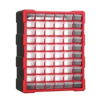 Giantz 60-Drawer Small Parts Cabinet High Visibility Orange Reinforced PP Wall Mountable Stackable Organiser