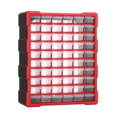 Giantz 60-Drawer Small Parts Cabinet High Visibility Orange Reinforced PP Wall Mountable Stackable Organiser