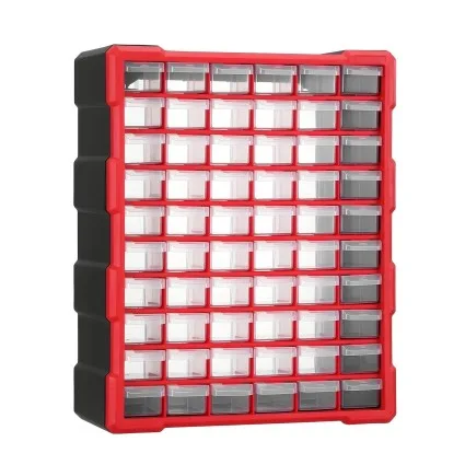Giantz 60-Drawer Small Parts Cabinet High Visibility Orange Reinforced PP Wall Mountable Stackable Organiser