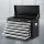 Giantz 10 Drawer Steel Tool Box Cabinet - Lockable, Non-Slip Liner, Ball Bearing Slides, 75kg Capacity, Black & Grey