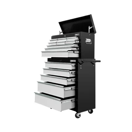 Giantz 14 Drawer Steel Tool Box Cabinet Chest with Lockable Wheels & Non-Slip Liners for Garage & Workshop, Grey