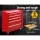 Giantz Red 5 Drawer Steel Tool Box Cabinet Chest Trolley, 75kg Capacity, Lockable, Non-Slip Liners, 360° Castor Wheels
