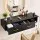 Artiss 105cm Wall Mounted Salon Station Cabinet for Hair Styling with Lockable Drawers and Tool Holders Black