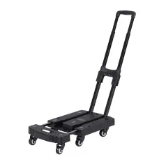 Giantz Folding Hand Truck Platform Trolley 200kg Heavy-Duty Dolly Cart with Adjustable Handle Black