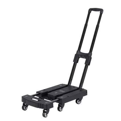 Giantz Folding Hand Truck Platform Trolley 200kg Heavy-Duty Dolly Cart with Adjustable Handle Black