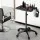 Embellir Salon Trolley Cart, Aluminium, Black, 59x59x72.5-108.5cm, 5-Wheel Rolling Tray for Beauty & Haird
